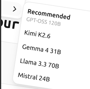 Model selection artwork from the Chat Workspace product page.